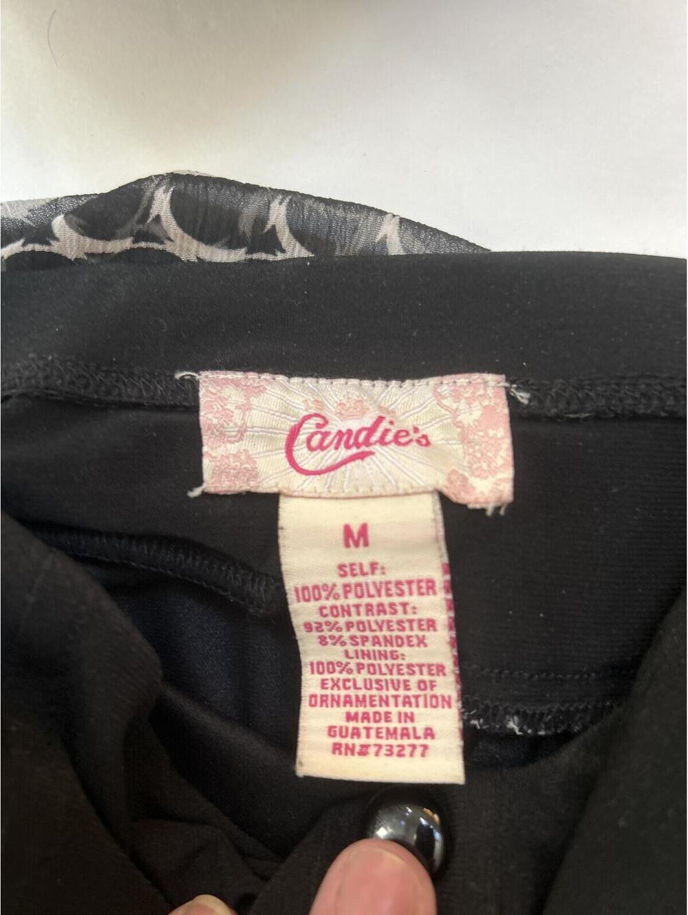 Candie's Medium Black and White Polyester strapless Baby Doll Dress